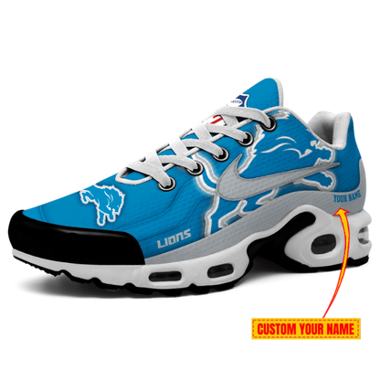 LIMITED EDITION - NEW CUSTOMIZED NFL04 DTL DETROIT LIONS AIR MAX PLUS SNEAKERS