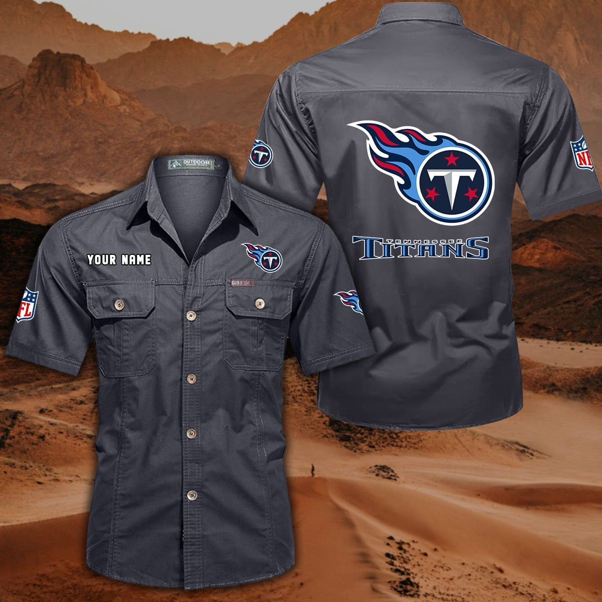 SPECIAL EDITION - NEW CUSTOMIZED NFL31 TST TENNESSEE TITANS MUTICOLOR MEN'S CARGO SHIRT