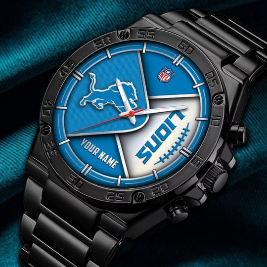 LIMITED EDITION - NEW CUSTOMIZED NFL04 DTL DETROIT LIONS LUXURY STAINLESS STEEL WATCH