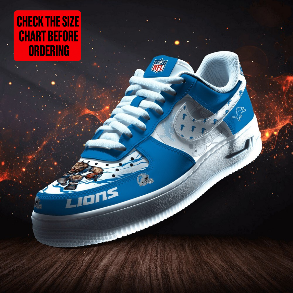LIMITED EDITION - NEW CUSTOMIZED NFL04 DTL DETROIT LIONS AF1 SHOES