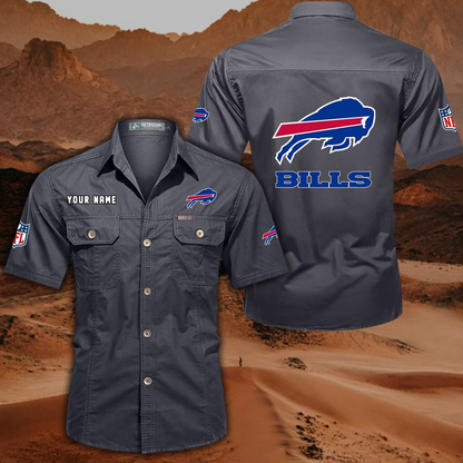 SPECIAL EDITION - NEW CUSTOMIZED NFL03 BFB BUFFALO BILLS MUTICOLOR MEN'S CARGO SHIRT
