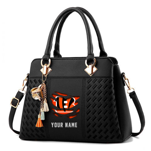 LIMITED EDITION - NEW CUSTOMIZED NFL16 CCB CINCINNATI BENGALS HANDBAG IN MULTIPLE COLORS