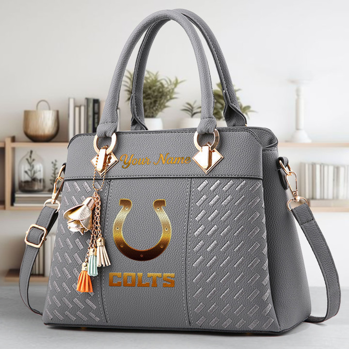 LIMITED EDITION - NEW CUSTOMIZED NFL17 IDC INDIANAPOLIS COLTS LUXURY HANDBAG IN MULTIPLE COLORS