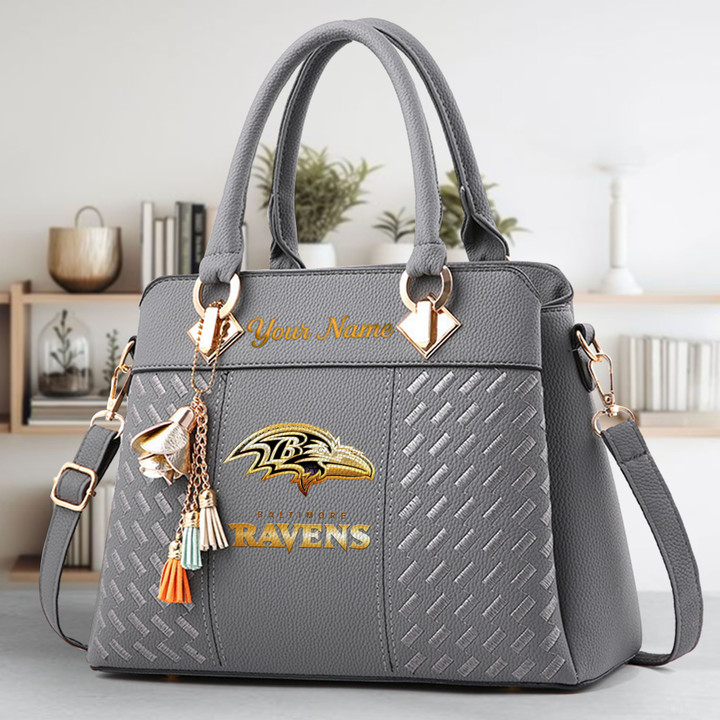 LIMITED EDITION - NEW CUSTOMIZED NFL28 BTR BALTIMORE RAVENS LUXURY HANDBAG IN MULTIPLE COLORS