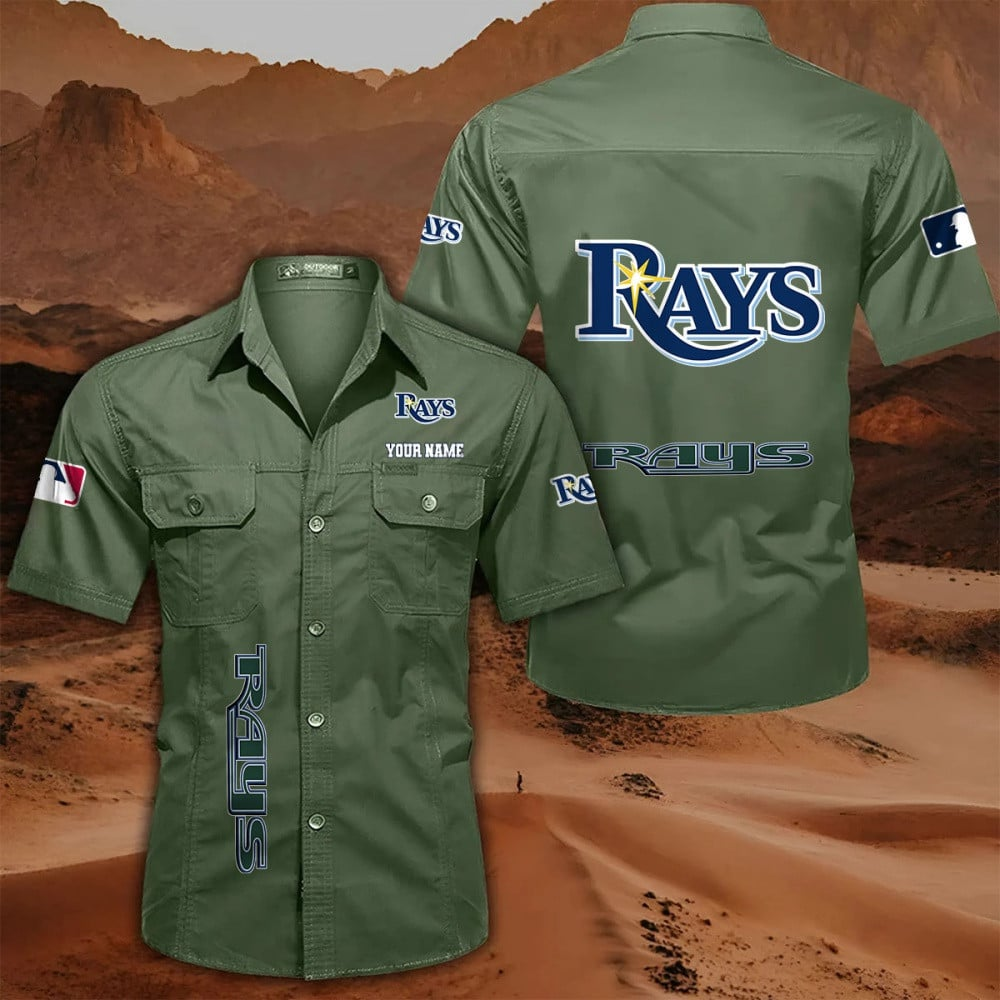 LIMITED EDITION - NEW CUSTOMIZED MLB21 TBR TAMPA BAY RAYS MEN'S CARGO SHIRT