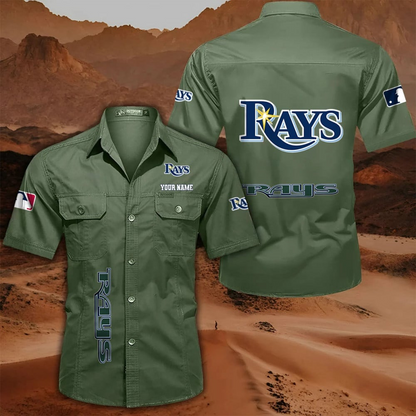 LIMITED EDITION - NEW CUSTOMIZED MLB21 TBR TAMPA BAY RAYS MEN'S CARGO SHIRT