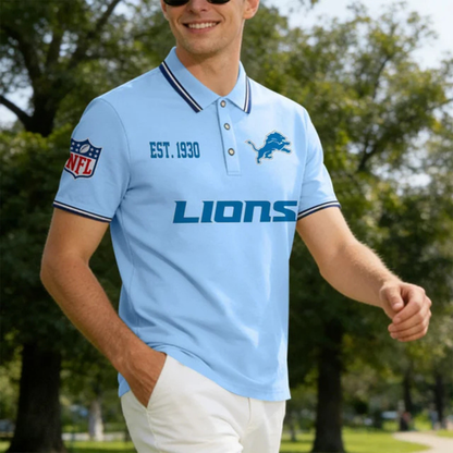[SPECIAL OFFER] NEW CUSTOMIZED NFL04 DTL DETROIT LIONS POLO SHIRT