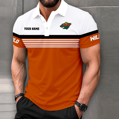 LIMITED EDITION - NEW CUSTOMIZED NHL13 MNW MINNESOTA WILD POLO SHIRT