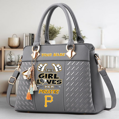 LIMITED EDITION - NEW CUSTOMIZED MLB29 PHP PITTSBURGH PIRATES ZIP HANDBAG MULTICOLOR