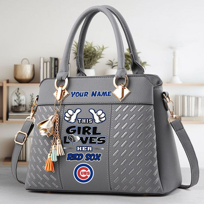 LIMITED EDITION - NEW CUSTOMIZED MLB04 CCS CHICAGO CUBS ZIP HANDBAG MULTICOLOR
