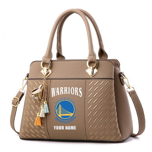 LIMITED EDITION - NEW CUSTOMIZED NBA12 GSW GOLDEN STATE WARRIORS ZIP HANDBAG MULTICOLOR