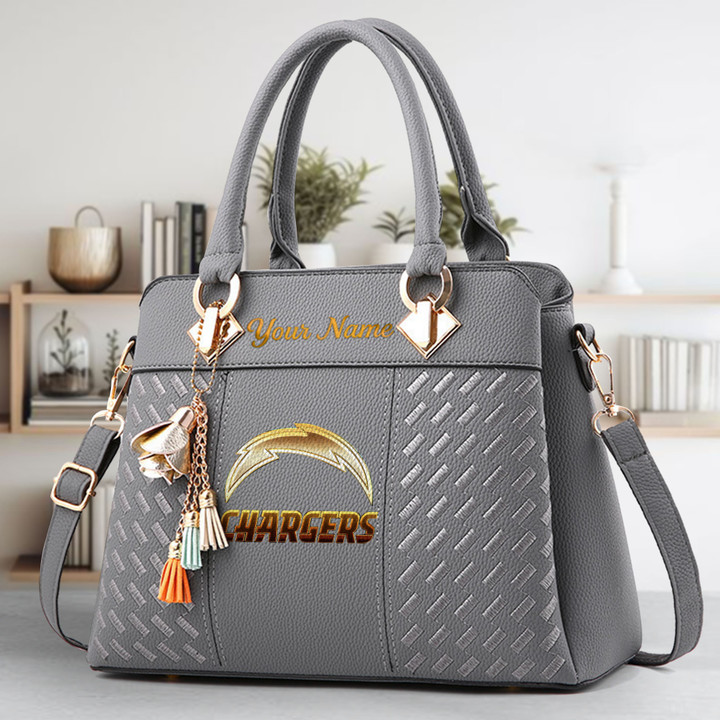 LIMITED EDITION - NEW CUSTOMIZED NFL09 LAC LOS ANGELES CHARGERS LUXURY HANDBAG IN MULTIPLE COLORS