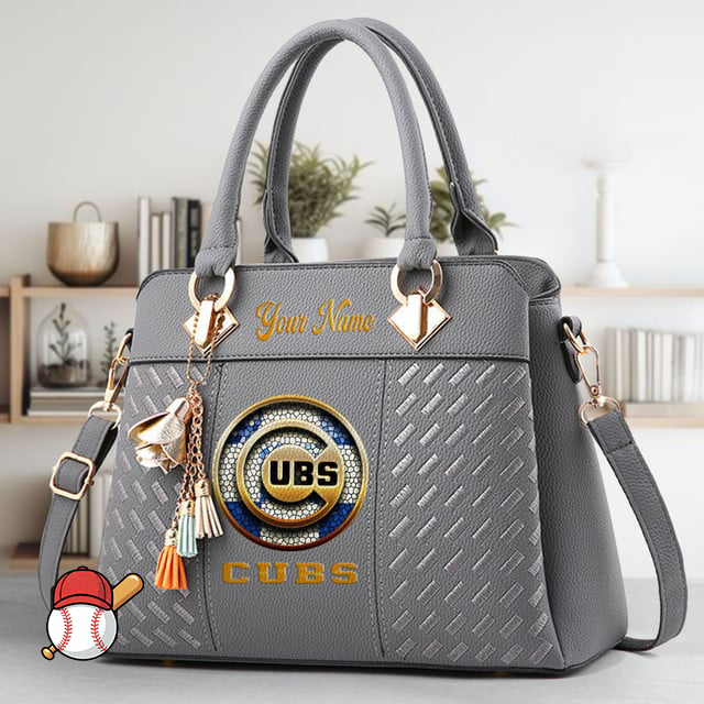 LIMITED EDITION - NEW CUSTOMIZED MLB04 CCS CHICAGO CUBS ZIP HANDBAG MULTICOLOR