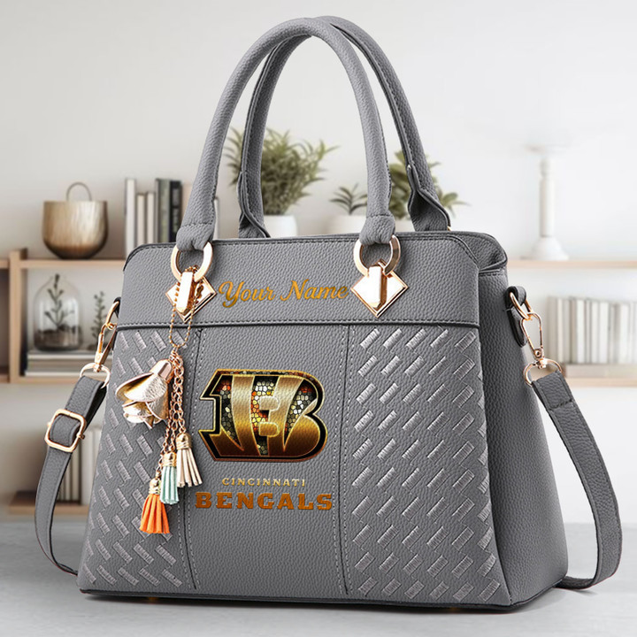 LIMITED EDITION - NEW CUSTOMIZED NFL16 CCB CINCINNATI BENGALS LUXURY HANDBAG IN MULTIPLE COLORS