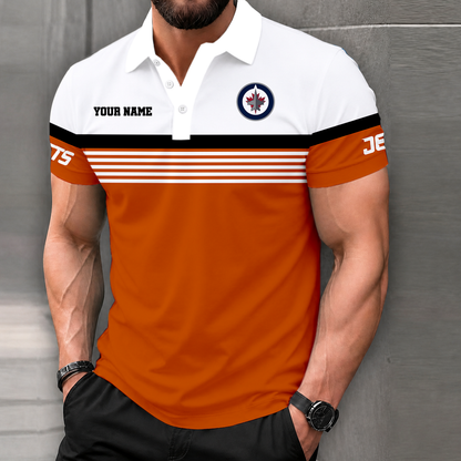 LIMITED EDITION - NEW CUSTOMIZED NHL21 WPJ WINNIPEG JETS POLO SHIRT