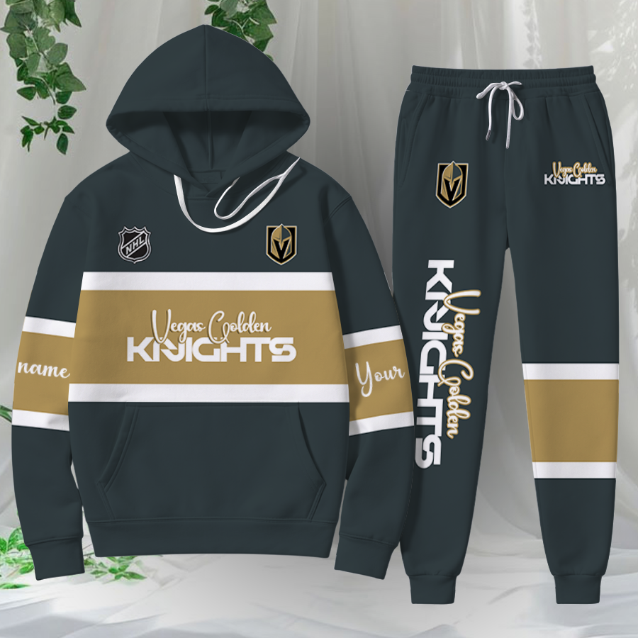 LIMITED EDITION - NEW CUSTOMIZED NHL04 VGK VEGAS GOLDEN KNIGHTS HOODIE & SWEATPANTS SET