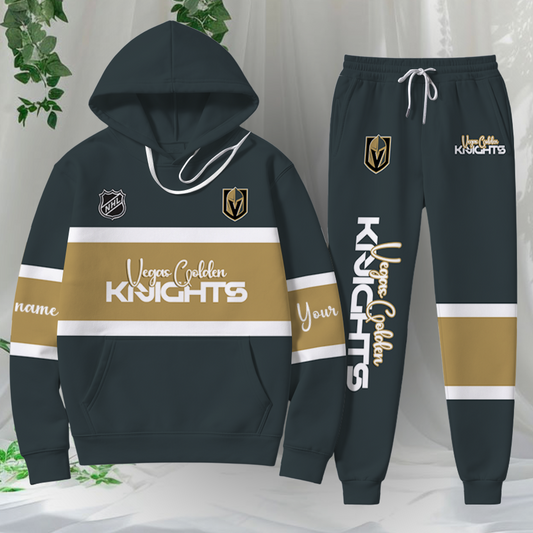 LIMITED EDITION - NEW CUSTOMIZED NHL04 VGK VEGAS GOLDEN KNIGHTS HOODIE & SWEATPANTS SET