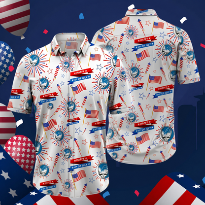LIMITED EDITION - NEW CUSTOMIZED NFL04 DTL DETROIT LIONS PATRIOTIC 250 USA HAWAIIAN SHIRT
