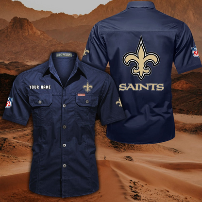 SPECIAL EDITION - NEW CUSTOMIZED NFL24 NOS NEW ORLEANS SAINTS MUTICOLOR MEN'S CARGO SHIRT