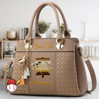 LIMITED EDITION - NEW CUSTOMIZED MLB11 PPS PHILADELPHIA PHILLIES ZIP HANDBAG MULTICOLOR