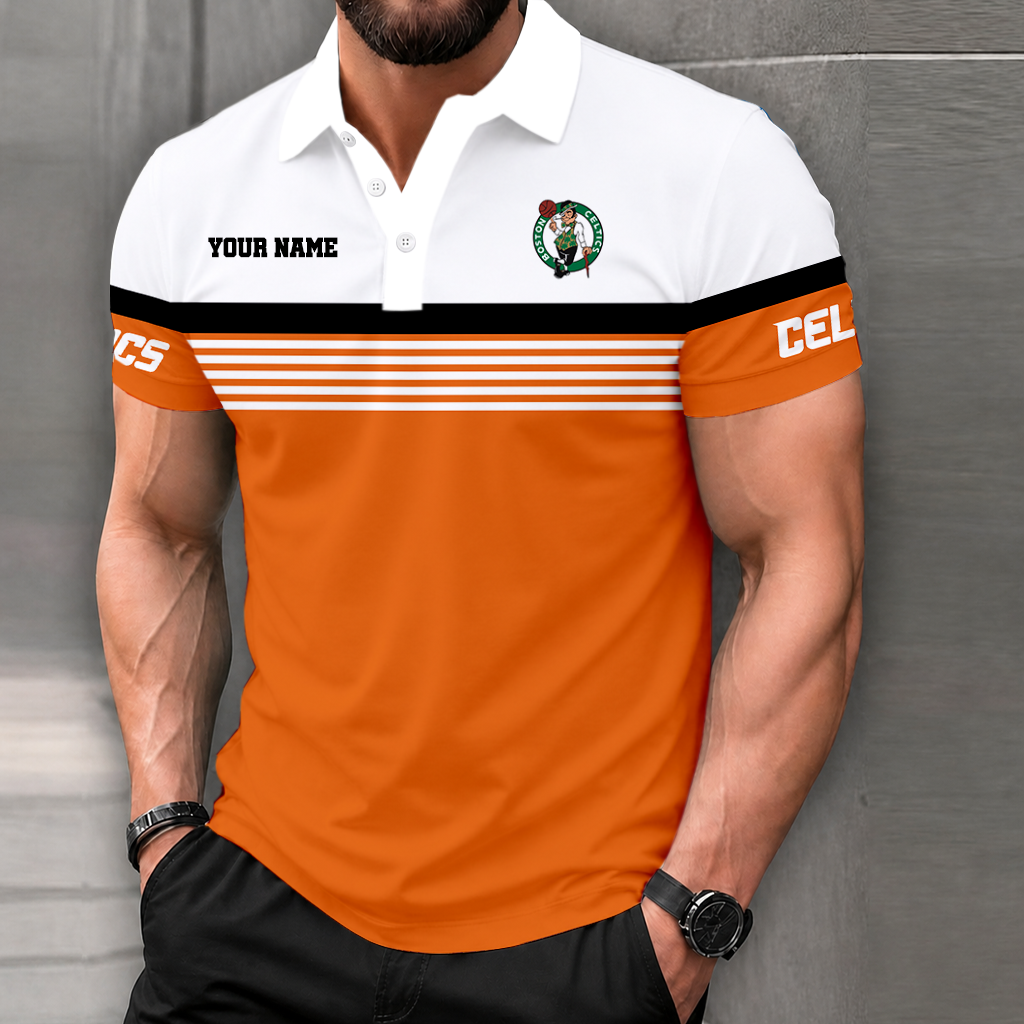 LIMITED EDITION - NEW CUSTOMIZED NBA03 BCE BOSTON CELTICS POLO SHIRT