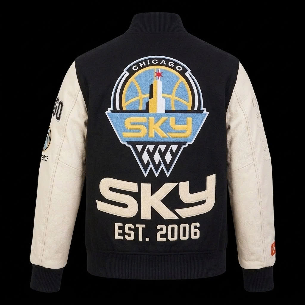 LIMITED EDITION - NEW CUSTOMIZED WNBA02 CCS CH SKY BASEBALL JACKET, SATIN VARSITY JACKET 04