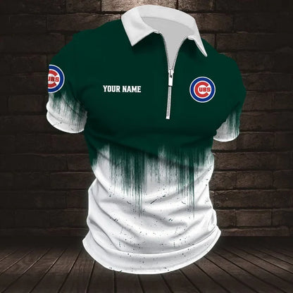 [FLASH SALE] NEW CUSTOMIZED MLB04 CCS CHICAGO CUBS ZIP POLO SHIRT