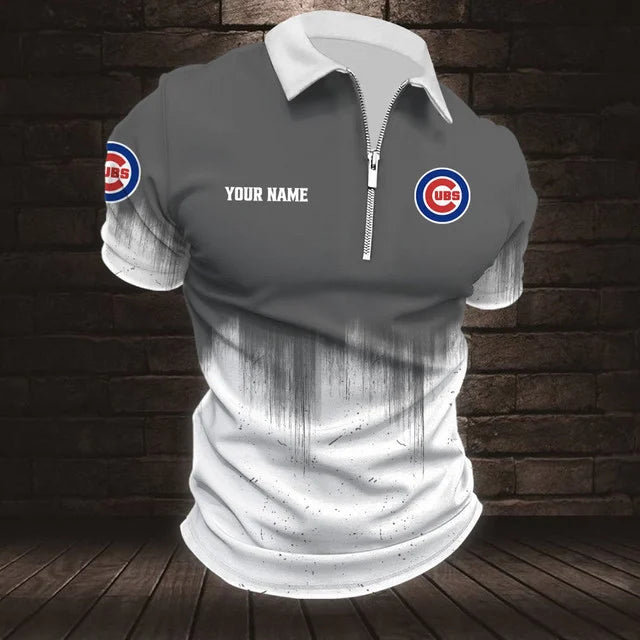 [FLASH SALE] NEW CUSTOMIZED MLB04 CCS CHICAGO CUBS ZIP POLO SHIRT