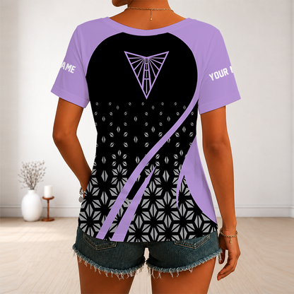 [FAN FAVORITE] NEW CUSTOMIZED WNBA05 GSV GOLDEN STATE VALKYRIES V-NECK FEMALE SHIRT
