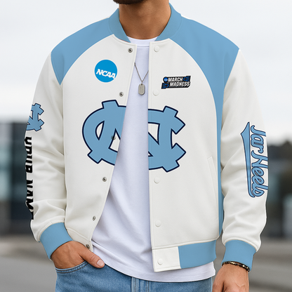 LIMITED EDITION - NEW CUSTOMIZED NCAA MAM05 NTH NORTH CAROLINA TAR HEELS BASEBALL JACKET, SATIN VARSITY JACKET