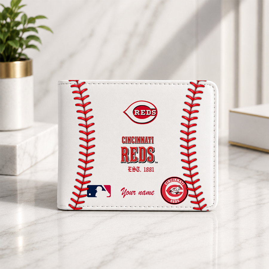LIMITED EDITION - NEW CUSTOMIZED MLB05 CRS CINCINNATI REDS LEATHER WALLET