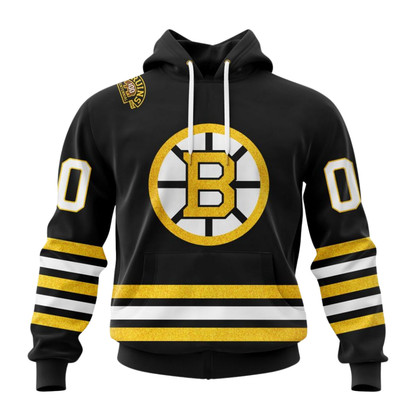 LIMITED EDITION - NEW CUSTOMIZED NHL18 BTB BOSTON BRUINS COMBO HOODIE & LONGPANTS