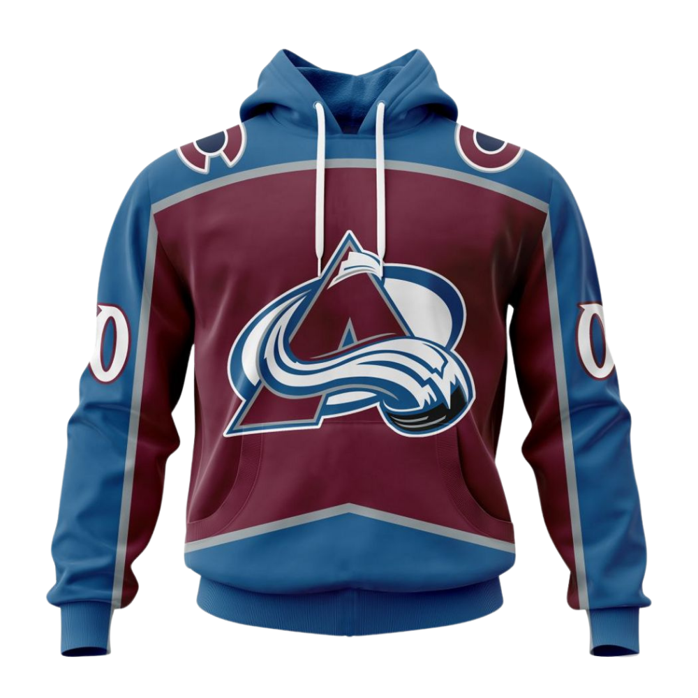 LIMITED EDITION - NEW CUSTOMIZED NHL05 CAL COLORADO AVALANCHE COMBO HOODIE & LONGPANTS