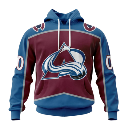 LIMITED EDITION - NEW CUSTOMIZED NHL05 CAL COLORADO AVALANCHE COMBO HOODIE & LONGPANTS