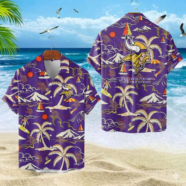 VIRAL EDITION  - NEW CUSTOMIZED NFL05 MVK MINNESOTA VIKINGS UNISEX INDEPENDENCE DAY HAWAIIAN SHIRT & SHORTS SET
