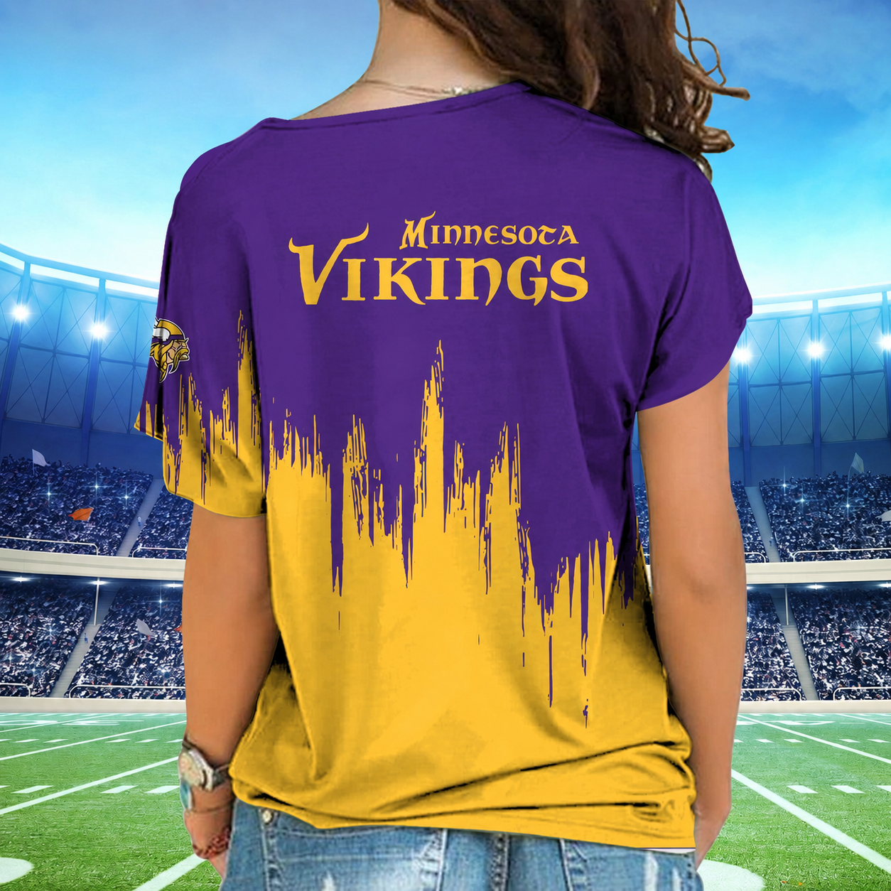 [SPECIAL OFFER] NEW CUSTOMIZED NFL05 MVK MINNESOTA VIKINGS SHOULDER SHIRT