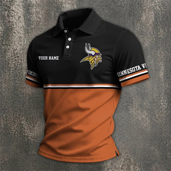 [SPECIAL OFFER] NEW CUSTOMIZED NFL05 MVK MINNESOTA VIKINGS POLO SHIRT