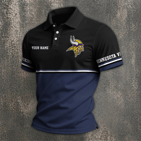 [SPECIAL OFFER] NEW CUSTOMIZED NFL05 MVK MINNESOTA VIKINGS POLO SHIRT