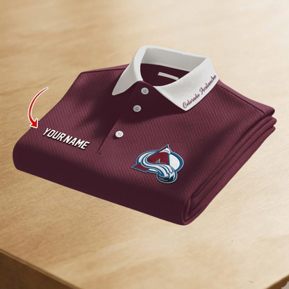 LIMITED EDITION - NEW CUSTOMIZED NHL05 CAL COLORADO AVALANCHE POLO SHIRT