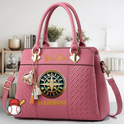 LIMITED EDITION - NEW CUSTOMIZED MLB14 SMS SEATTLE MARINERS ZIP HANDBAG MULTICOLOR