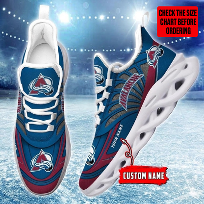 [SUPER SALE] NEW CUSTOMIZED NHL05 CAL COLORADO AVALANCHE CLUNKY SNEAKERS