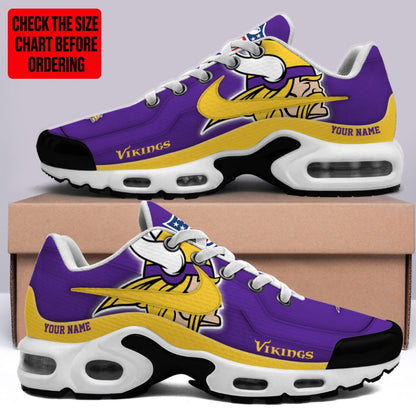 LIMITED EDITION - NEW CUSTOMIZED NFL05 MVK MINNESOTA VIKINGS AIR MAX PLUS SNEAKERS