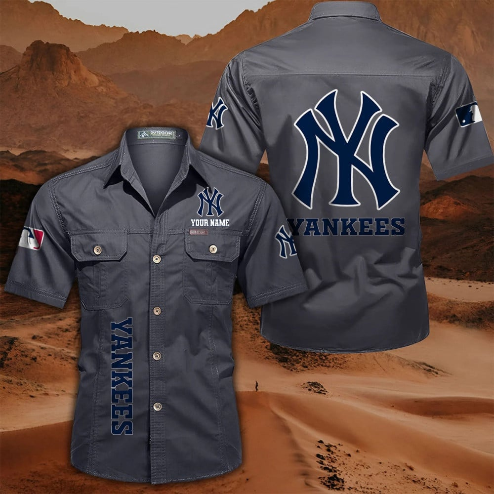 LIMITED EDITION - NEW CUSTOMIZED MLB01 NYY NEW YORK YANKEES MEN'S CARGO SHIRT
