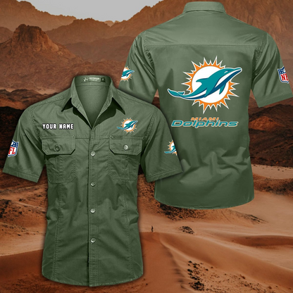 SPECIAL EDITION - NEW CUSTOMIZED NFL19 MDP MIAMI DOLPHINS MUTICOLOR MEN'S CARGO SHIRT