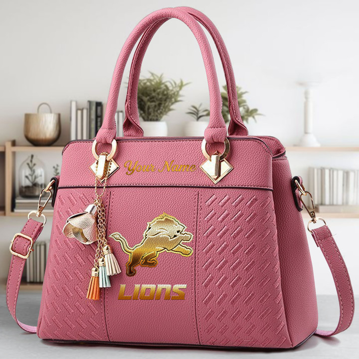 LIMITED EDITION - NEW CUSTOMIZED NFL04 DTL DETROIT LIONS LUXURY HANDBAG IN MULTIPLE COLORS
