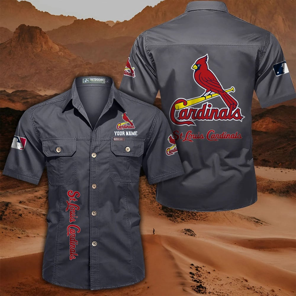 LIMITED EDITION - NEW CUSTOMIZED MLB24 SLC ST. LOUIS CARDINALS MEN'S CARGO SHIRT