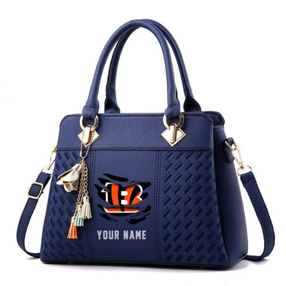 LIMITED EDITION - NEW CUSTOMIZED NFL16 CCB CINCINNATI BENGALS HANDBAG IN MULTIPLE COLORS