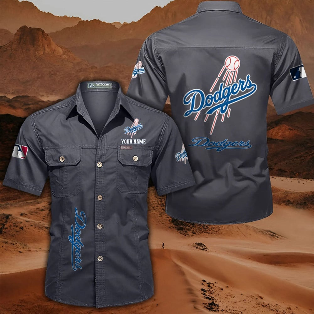 LIMITED EDITION - NEW CUSTOMIZED MLB02 LAD LOS ANGELES DODGERS MEN'S CARGO SHIRT