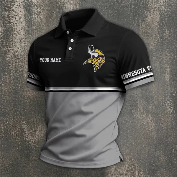 [SPECIAL OFFER] NEW CUSTOMIZED NFL05 MVK MINNESOTA VIKINGS POLO SHIRT