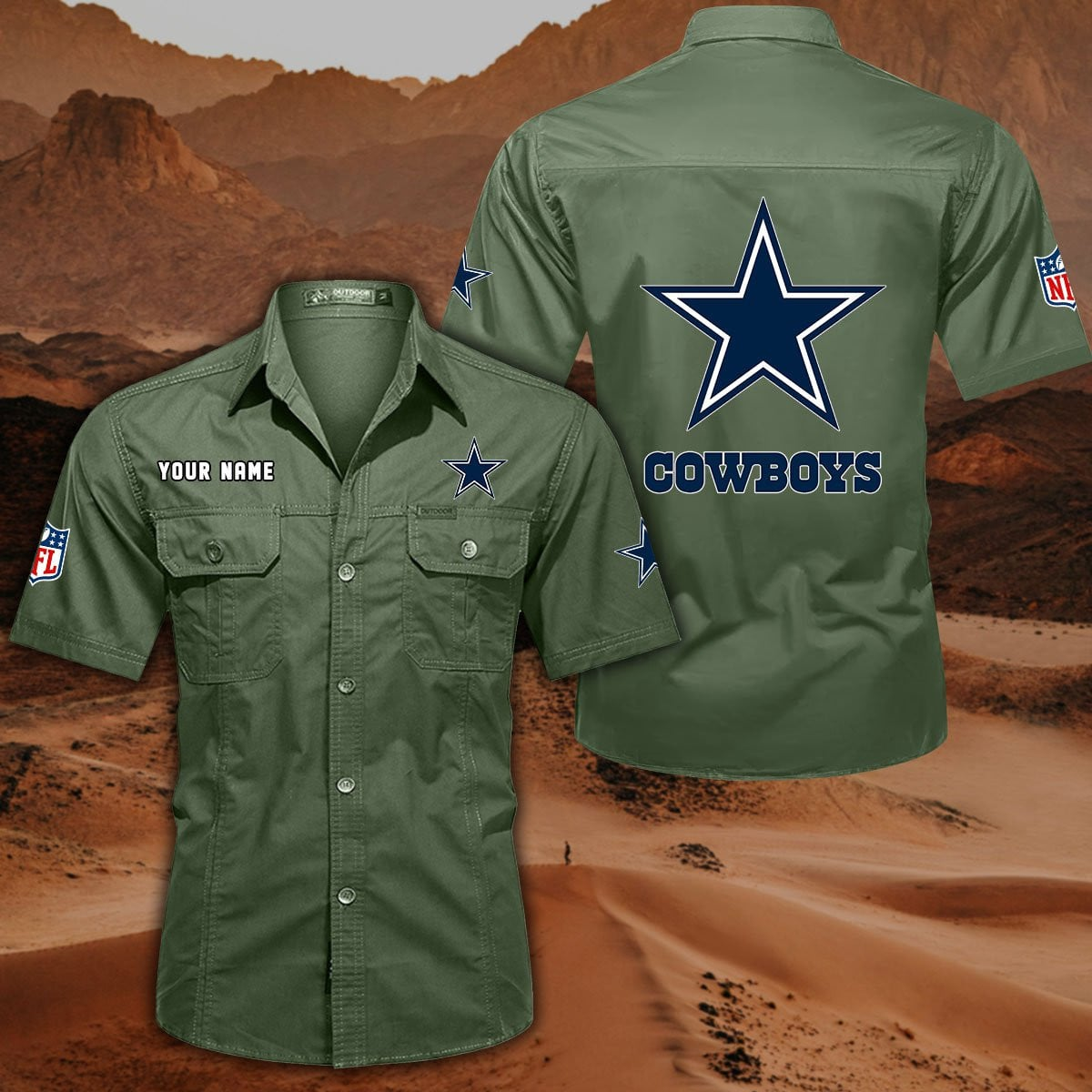 SPECIAL EDITION - NEW CUSTOMIZED NFL21 DCB DALLAS COWBOYS MUTICOLOR MEN'S CARGO SHIRT